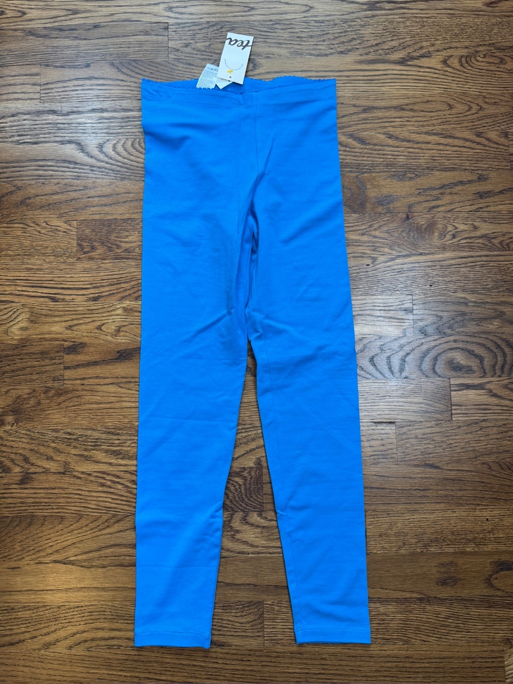 NWT Tea Collection Girls Basic Blue Aster Solid Stretch Cotton Leggings Size 10